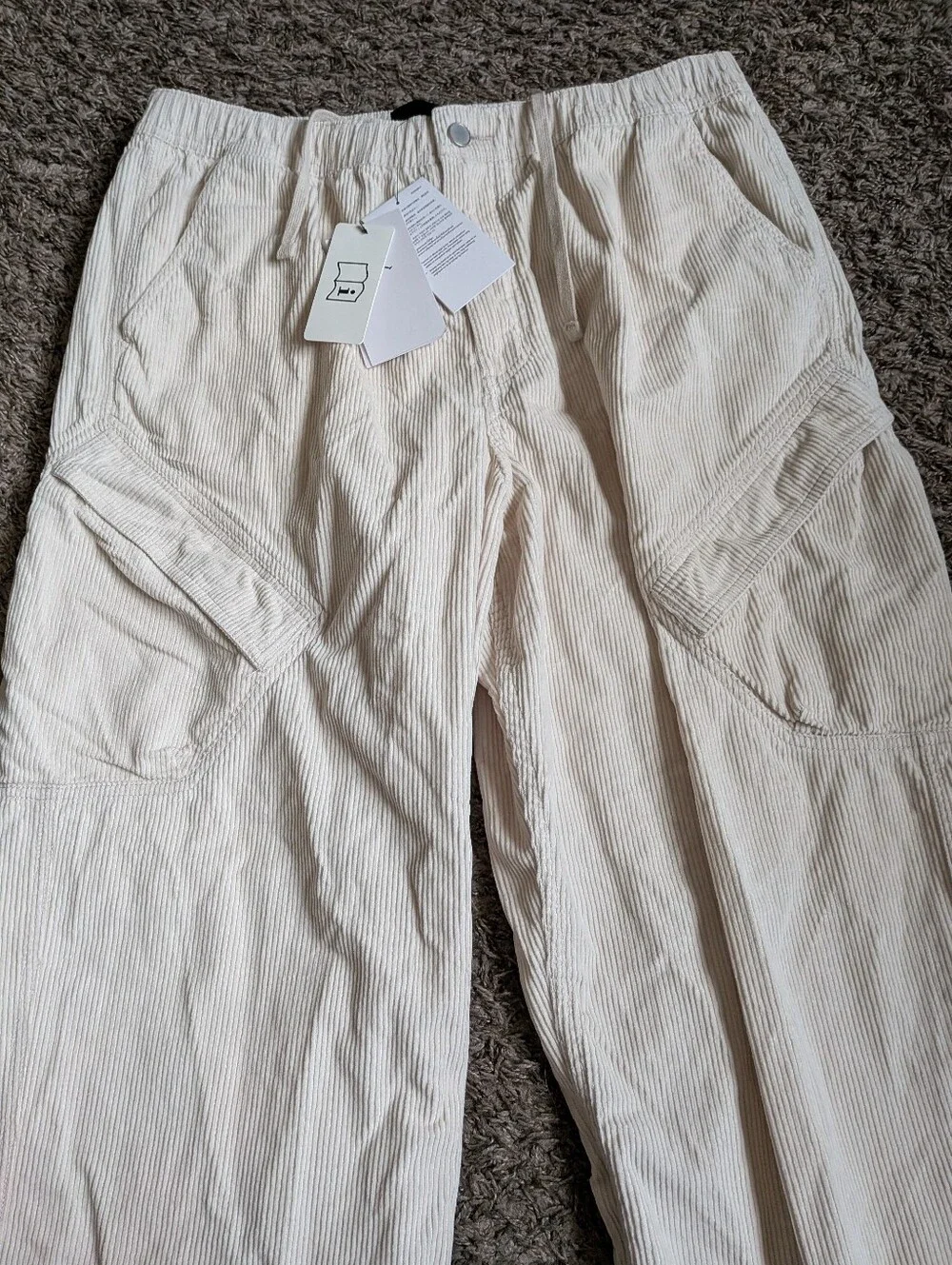 NWT Jordan Ivory Corduroy Cotton Chicago Cargo Pants Men's L